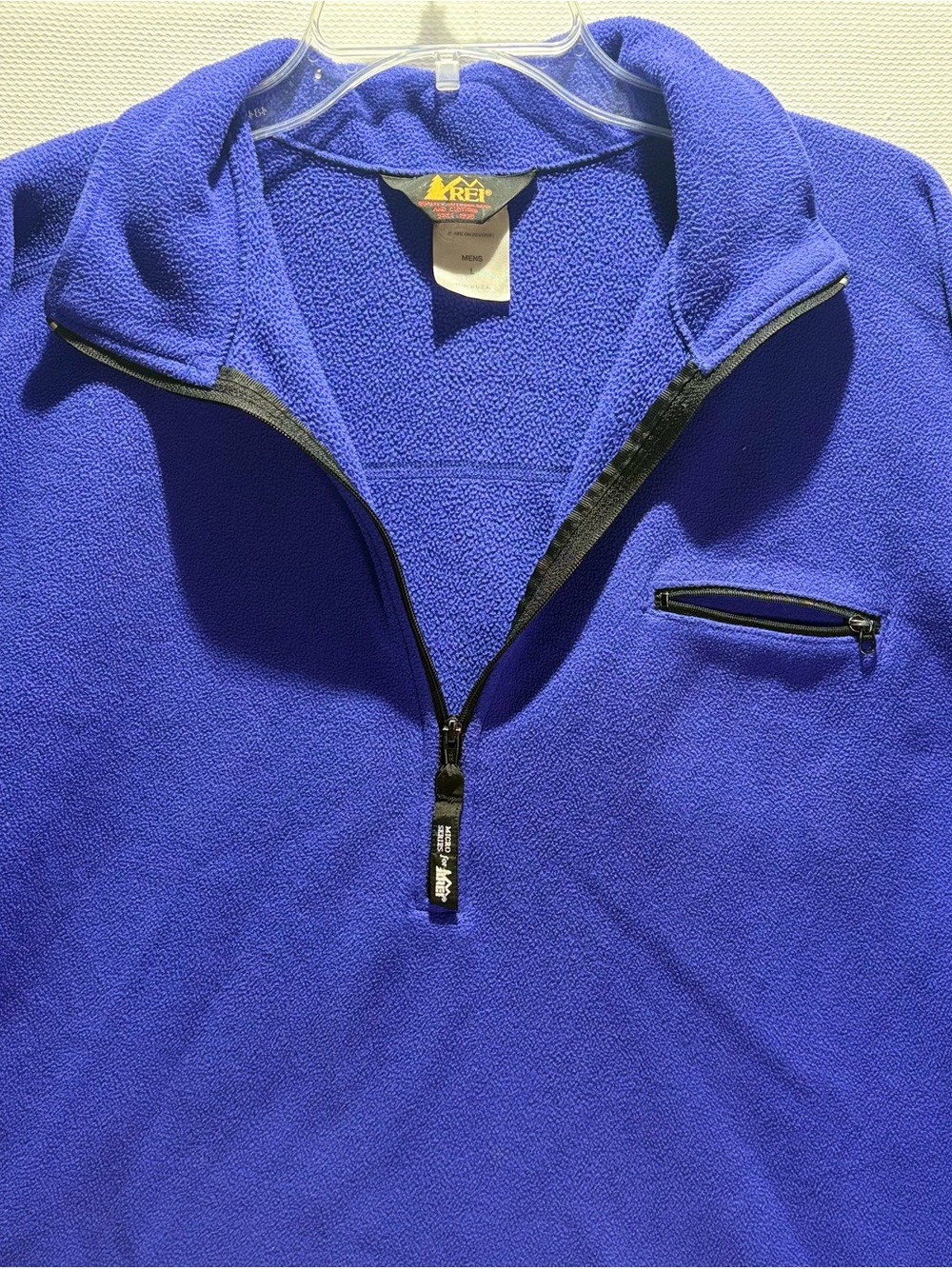 Vintage REI Men’s Royal Blue Quarter-Zip Fleece Pullover - Picture 4 of 6